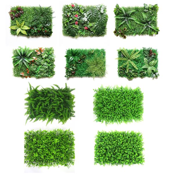 

40*60cm artificial grasses plants wall fake lawn faux creepers leaf grass blossom artificial foliage for home garden decor