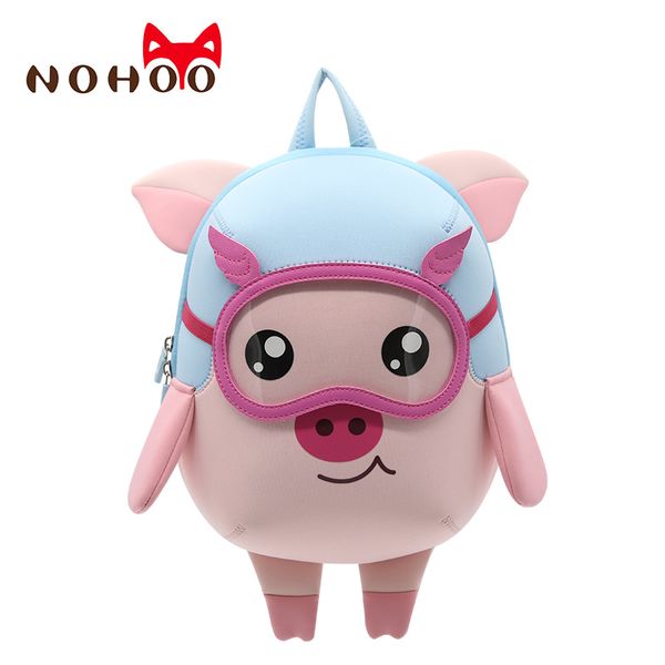 

nohoo kids toddler child pre school backpack waterproof 3d cartoon pilot pig sidesick bag for pre kindergarten 2-6 years