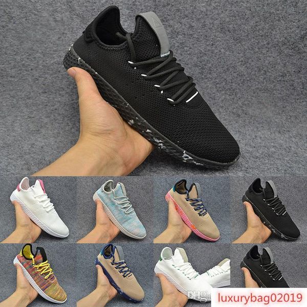 

2020 pharrell williams x stan smith tennis hu primeknit men women running shoes sneaker white black green runner sports shoes 36-44