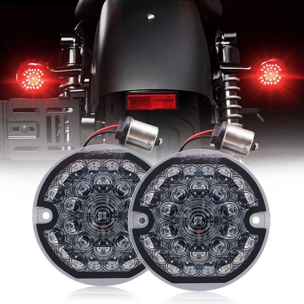 

rear led turn signal flat smoke lens 1156 base bright red lamp for motorcycle road glide road softail ultra classic ultra limite