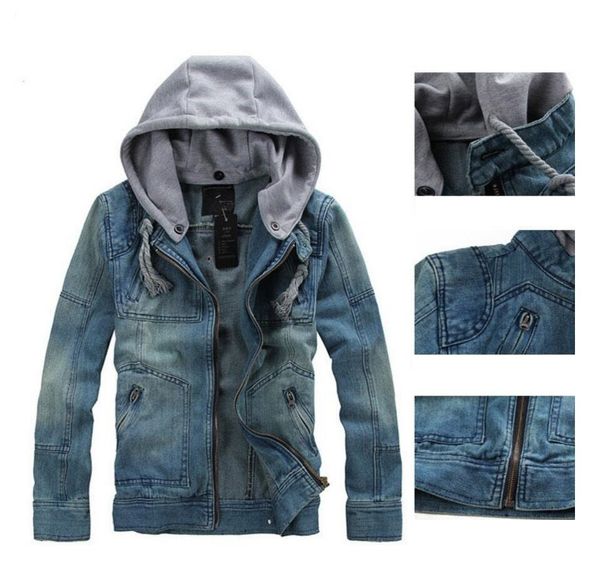 

2020 новая иностранная мужская мода джинсовая куртка съемный мужская джинсовая куртка джинсовая куртка джинсы размер m-5xl, Black;brown