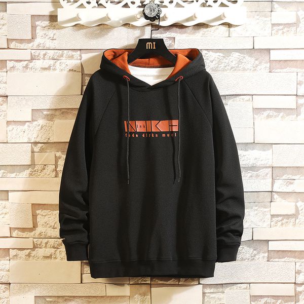 

teenager set hoodie men's chao lian cap 2019 new style autumn trend students hoodie men spring and autumn, Black