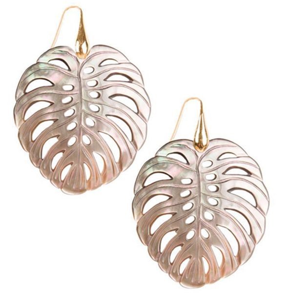 

dongmu jewelry simple temperament earrings female fashion style natural shell earrings earrings jewelry allergy leaves graphics, Silver