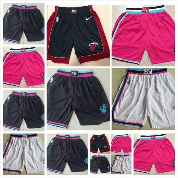 

miami heat dwyane wade nba pants goran dragic hassan whiteside new breathable sweatpants basketball team classic sportswear shorts, Black