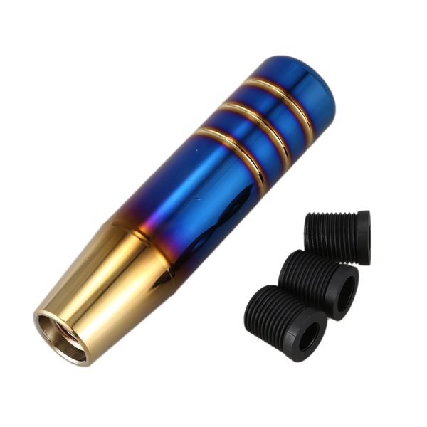

burnt blue style gold aluminum 13cm gear shift knob shifter lever head for universal car
