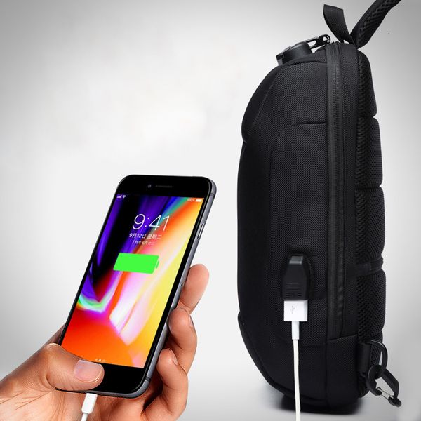 

anti theft casual chest bag oxford cloth adjustable strap shoulder handbag for men