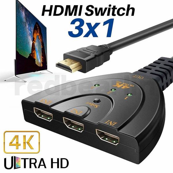 

3 порт 4k hdmi разветвитель переключатель 3in1 hdmi адаптер 1080p switcher для hdtv dvd xbox ps3 ps4 ноутбук pc