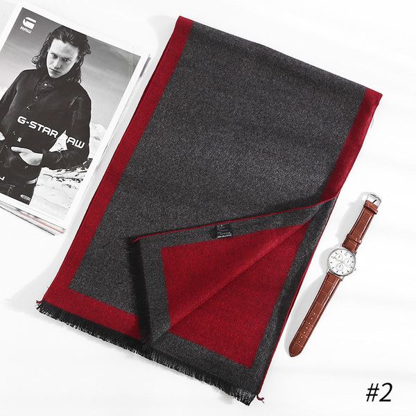 

china 2019 new style silk fashion quality scarves man autumn and winter warm cashmere scarf man business wraps foulard collar, Blue;gray
