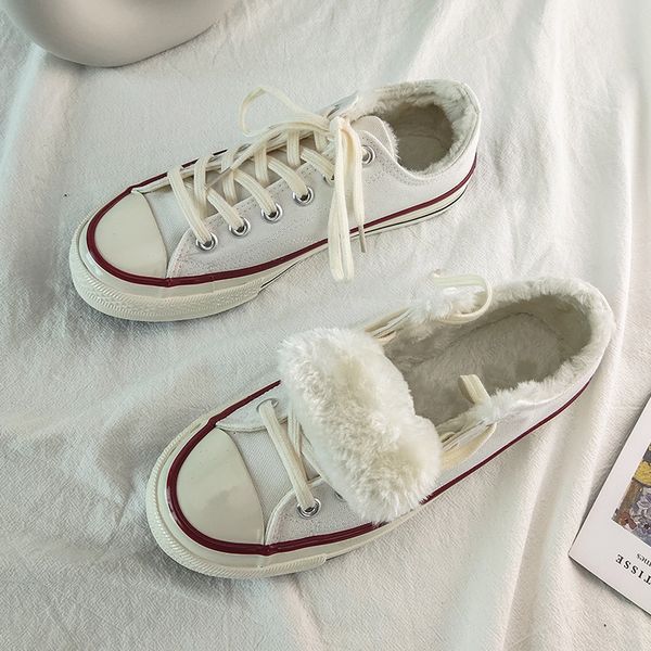 

winter plus velvet shoes sneakers cotton shoes women low canvas women's women's fashion casual flat e20-81, Black