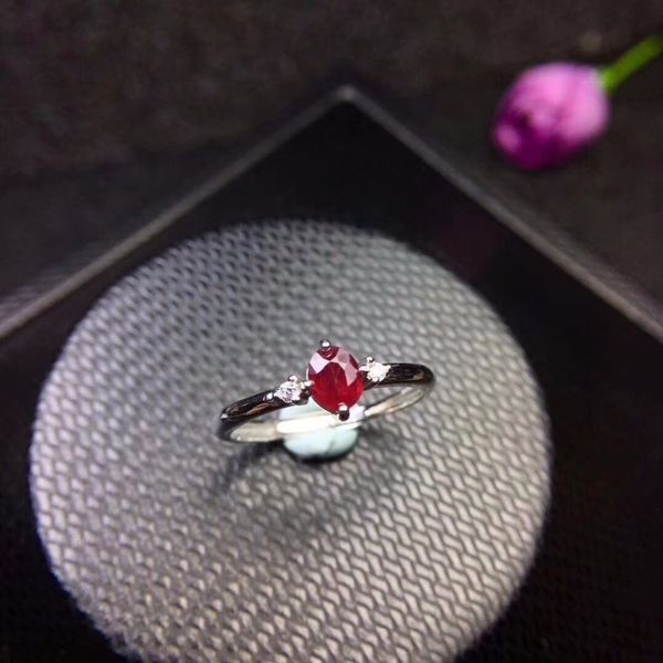 

new shop promotion natural ruby lady ring color good 925 silver mosaic explosion recommended, Golden;silver