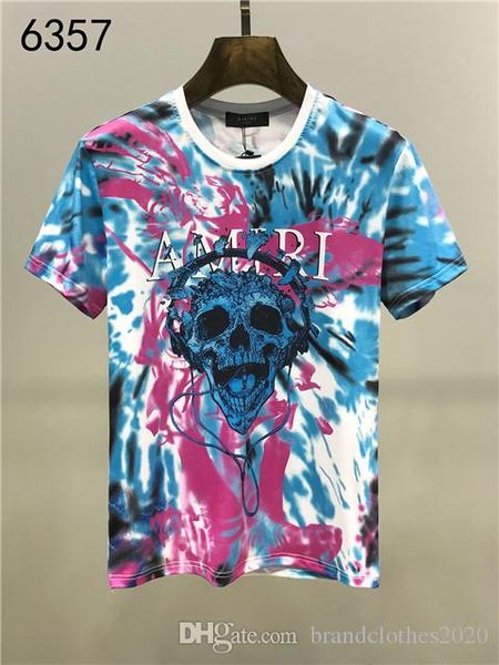 

los angeles fashion designers amiri t-shirt #016 usa off mens women summer short sleeve streetwear luxuries punk rock white tees medusa