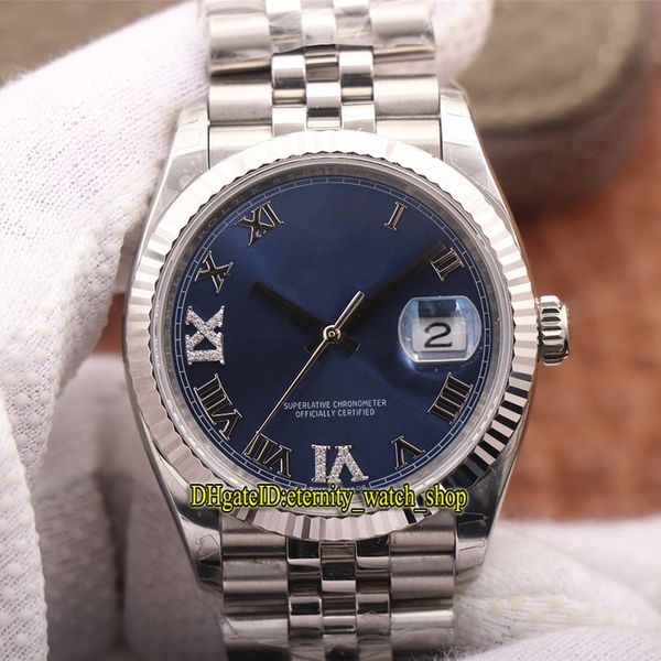 

ew v2 version datejust 36mm 116234-63200 126334 cal.3235 automatic 126234 mens watch blue dial sapphire sport luxury designer watches, Slivery;brown