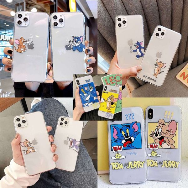 

thin and light cute mobile phone protective cover suitable for 6s soft shell cat and mouse pattern couple 11pro