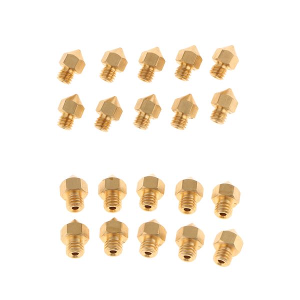 

10x0.4mm+10x0.3mm 3d printer extruder brass nozzle print head for mk8