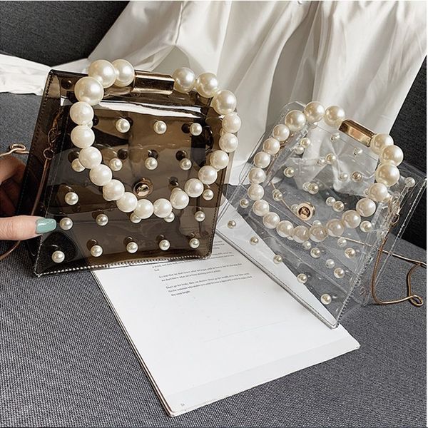 

women clear plastic tote bag women transparent handbag zip purse shouder bags