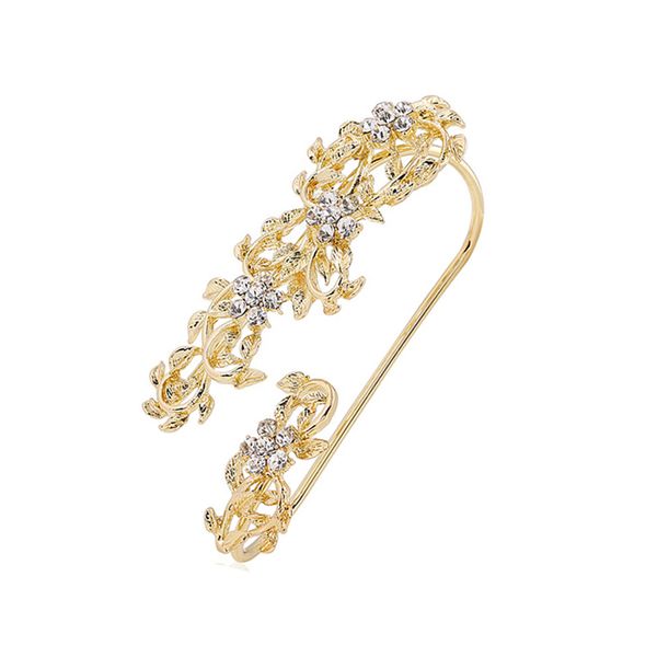 

2018 statement vintage flower shaped clear rhinestone palm bangle & bracelet for women wedding jewelry, Black
