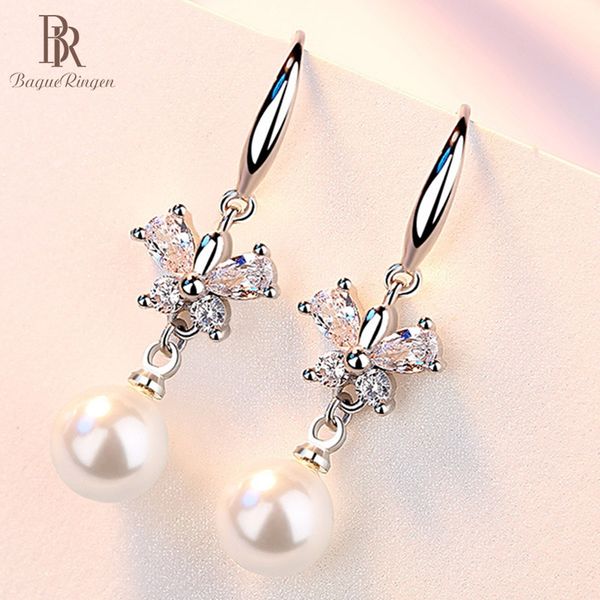 

bague ringen temperament pearl earrings for women exquisite simplicity silver 925 jewelry butterfly ear drops dating wholesale, Golden;silver