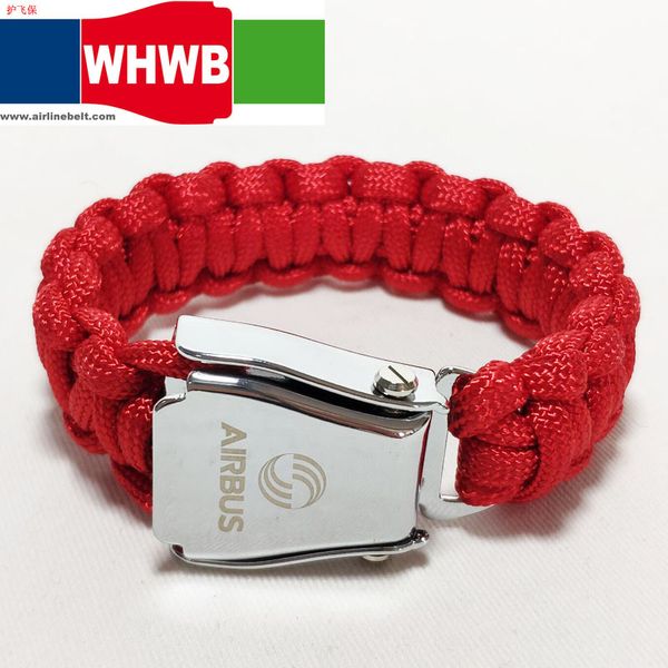 

airbus beoing white aircraft airplane airline safety belt buckle red rope characteristic knitting bracelet /hand chain/paracord