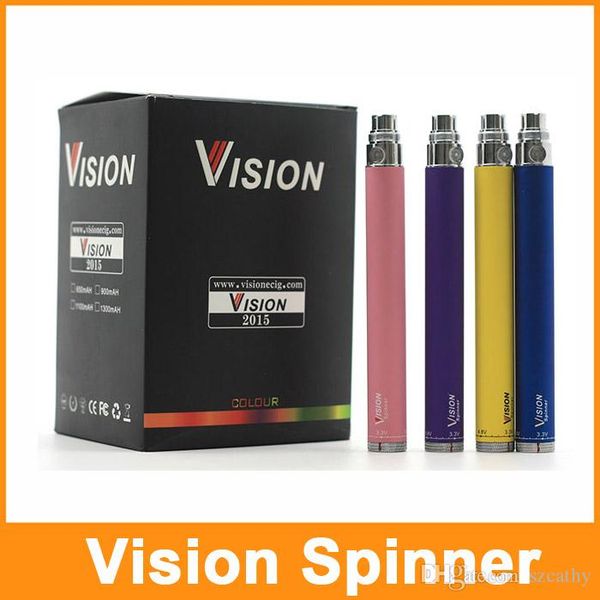 

vision spinner battery vape pen battery e cigarette 3.3-4.8v vv batteries 650mah 900mah 1100mah 1300mah ego twist batteries usb charger