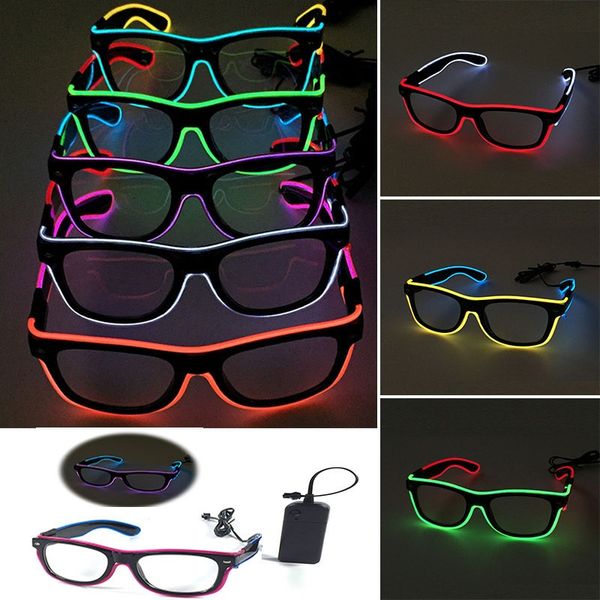 

led party lighting glasses fashion el two-color glowing glasses xmas birthday halloween neon party bar costume decor supplies fa2816