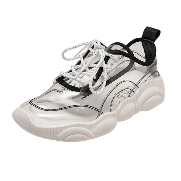 

chamsgend solid color fashion casual tide shoes women's shoes net red bear students wild transparent casual walking