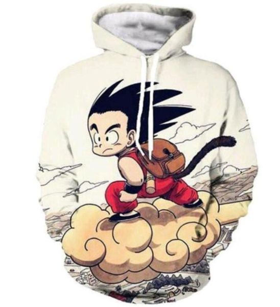 

new fashion couples men women anime dragon ball z kid goku db print hoodies sweater sweatshirt jacket pullover, Black
