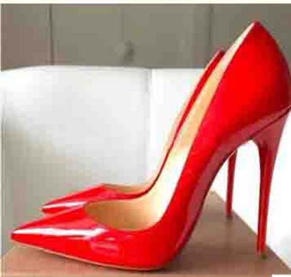 

wholesale women black sheepskin nude patent leather poined toe womens pumps,fashion red bottom high heels shoes for women wedding shoes i01