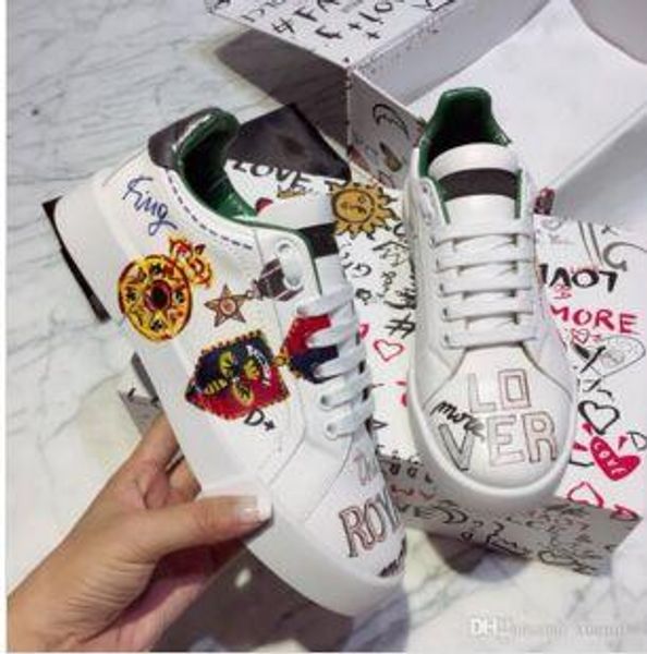 

2019 designer sneakers casual shoes for women and men lace up genuine leather flat casual shoes black red pink sneakers xtz08