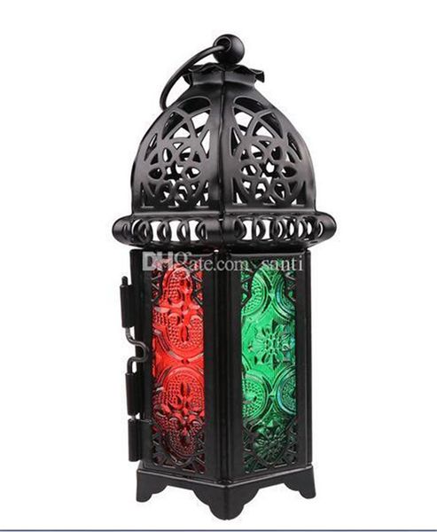 

home garden classic moroccan style candle holder 8.3*7.2*16.5cm votive iron glass candlestick candle lantern home wedding decoration