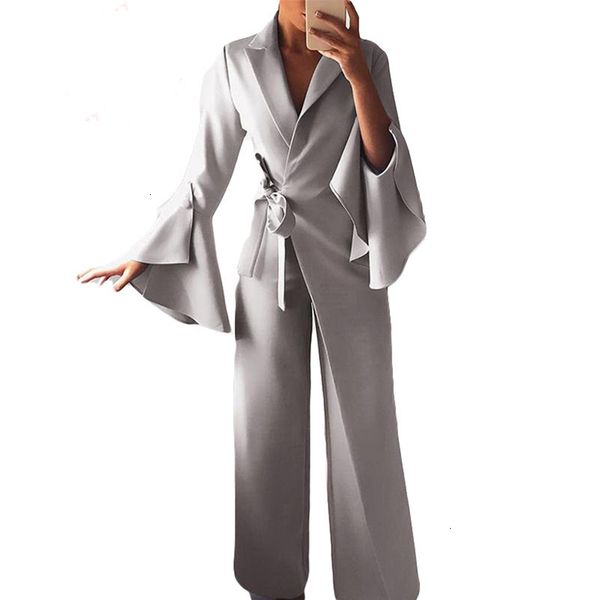 

jumpsuit womens bodysuit women waist belted jumpsuit long sleeve wide leg regular pants highstreet ladies autumn jumpsuits harajuku, Black;white