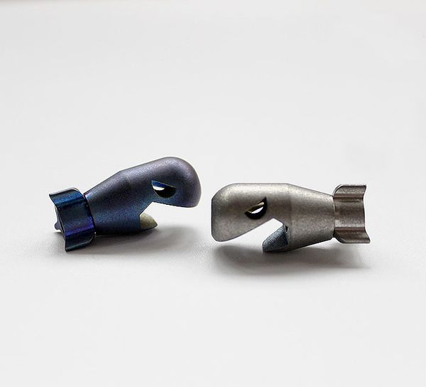 

shark style titanium tc4 knife key cord parachute pendant edc bead built in bottle opener stone wash surface finished