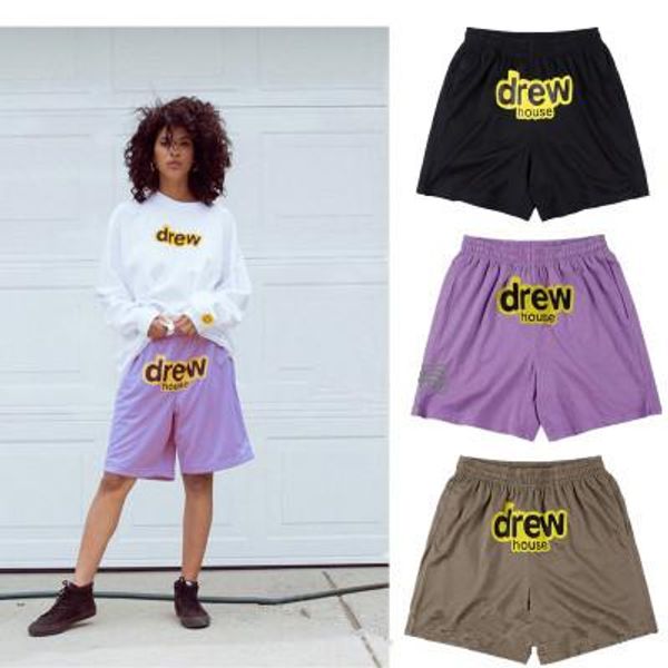 

drew house джастин бибер drew house mesh шорты мужчины спортивные брюки dh гимнастики мужской дизайнер баскетбол шорты высокого качества, White;black