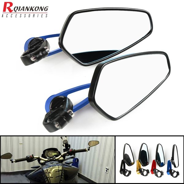 

7/8" 22mm universal motorcycle handle bar end rearview mirrors for cb cbr 600 f3 f4 f4i 1000 rr ninja zx 6r 9r 10r katana