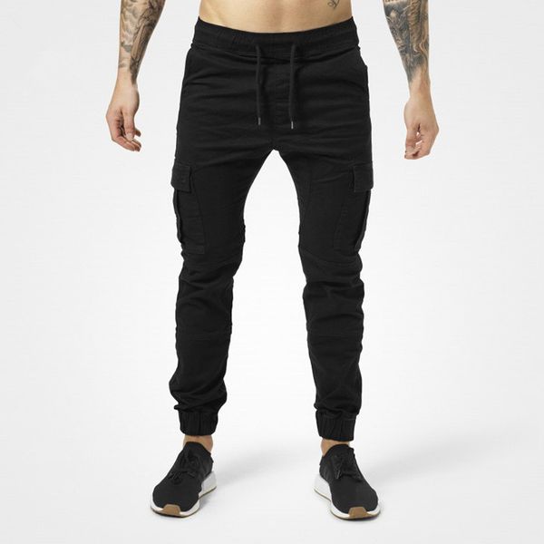 

men's solid color breathable cotton thin slim fit tight pants camping & hiking sport fitness exercise leggings dropshipping, Black;green