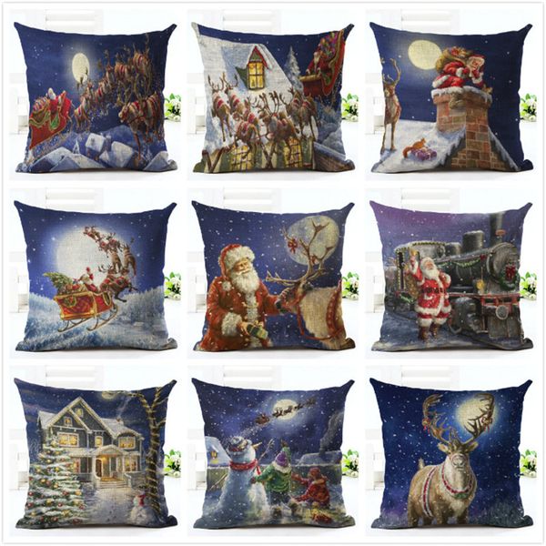 

new year christmas decorations for home christmas ornaments navidad frozen decorative customizable elk cushion cover