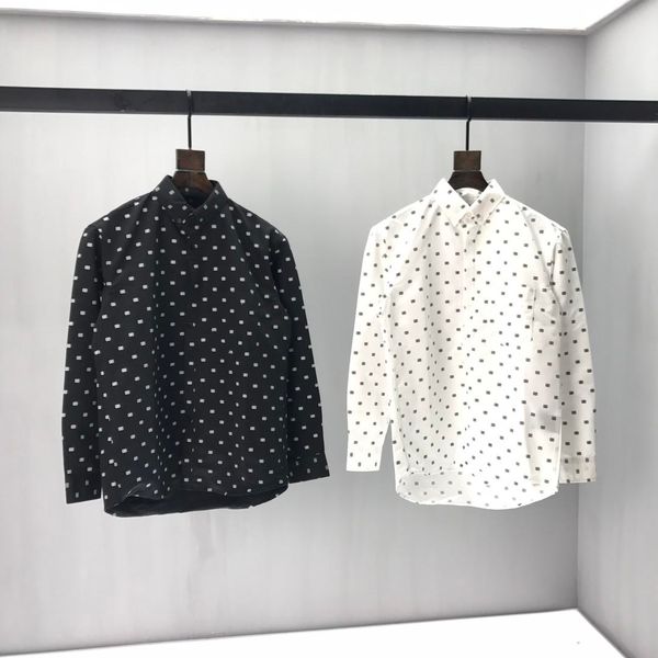 

19fw new luxurious paris brands design shirt long sleeve fashion full logos breathable men and women casual outdoor shirt, Gray;blue