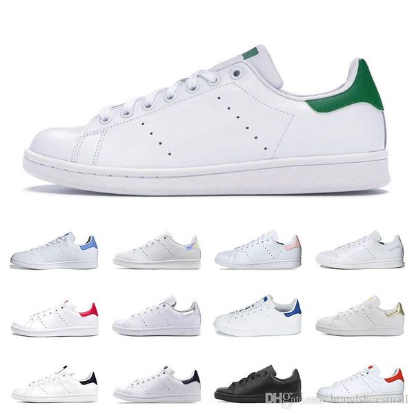 

new smith men women flats sneakers green triple black white navy red rainbow stan mens fashion leather shoe outdoor casual walking