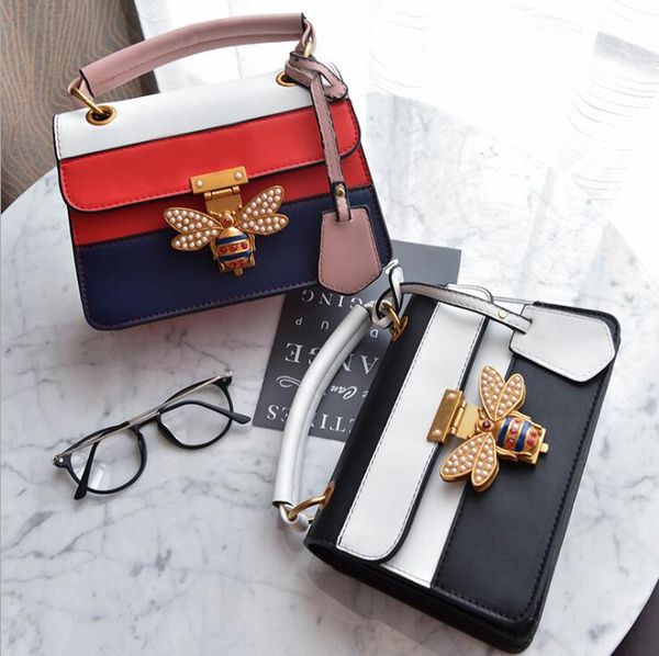 

new fashion women handbag style contrast color shoulder bags lock versatile shoulder crossbody bag