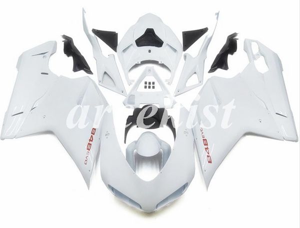 

new abs injection full fairings kits fit for ducati 848 evo 1098 1198 2007 2008 2009 2010 2011 2012 body set custom white light