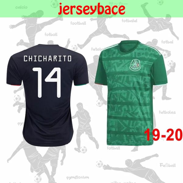 

19 20 chicharito gold cup occer jer ey mexico home black kid kit raul m layun carlo v h herrera h lozand long leeve football hirt
