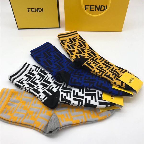 

Luxury brand de igner ock man and woman ca ual tocking f letter ock fa hion port comfortable ock with box