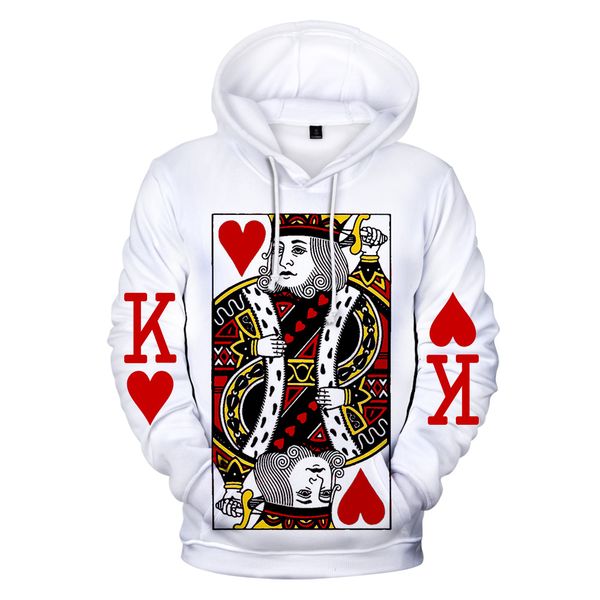 

2019 hoodie poker 3d hoodies men women harajuku sweatshirts new print red heart k poker 3d hoodies men's casual sweatshirts a588, Black
