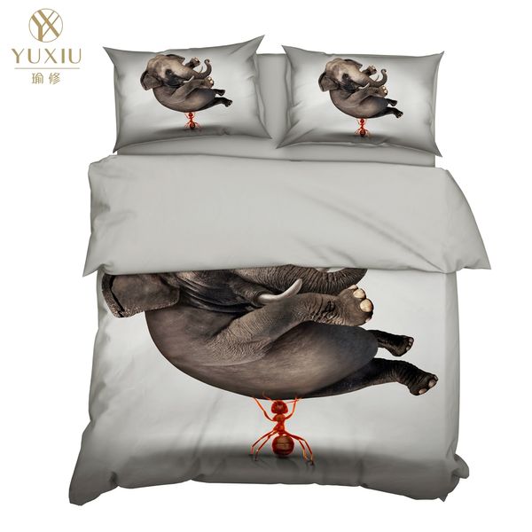 

yuxiu 3d printing animal elephant ant duvet covers 3pcs sets bedding set bed linen quilt cover king  full twin single