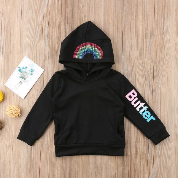 

spring fall kid baby girl unicorn sweatshirts warm hoodie long sleeve black coat outwear jacket jumper