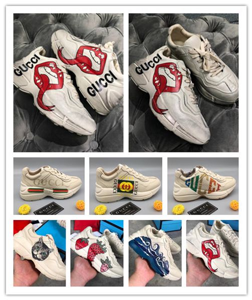 

Men rhyton vintage neaker with trawberry wave mouth tiger web mouth lip print ny yankee print vintage trainer women de igner hoe