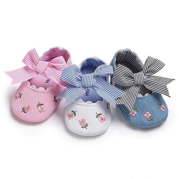 

baby girl shoes bow flowers embroidery baby girl shoes first walkers flowers cotton casual newborn prewalker