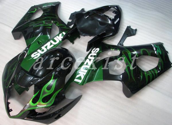 

новый комплект обтекателей abs, пригодный для suzuki gsxr1000 k3 03-04 gsxr 1000 gsx r1000 gsx-r1000 k3 03 04 2003 2004 free custom green fl