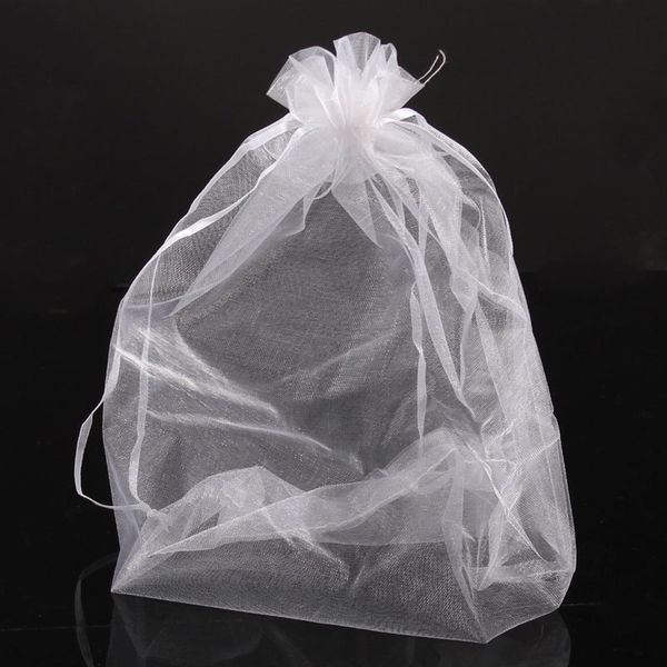 

50pcs 20cmx30cm organza gift bags jewelry pouches wedding favor transparent white candy gift bag birthday party decorations new