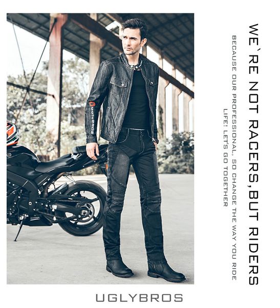 

uglybros ubs 01 motorcycle ride jeans men jeans men's trousers motorcycle riding pants man pants motor, Black;blue
