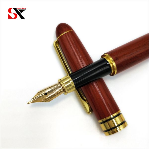 

yushun red wooden fountain pen ink pen stationery gift for school office supplies